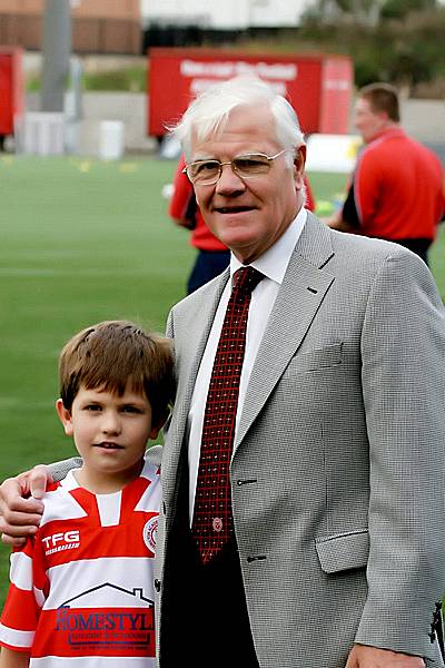Peter taking his grandson, Lucas, to see the Accies